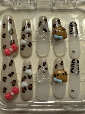 Leopard Print Kids Nail Art Set